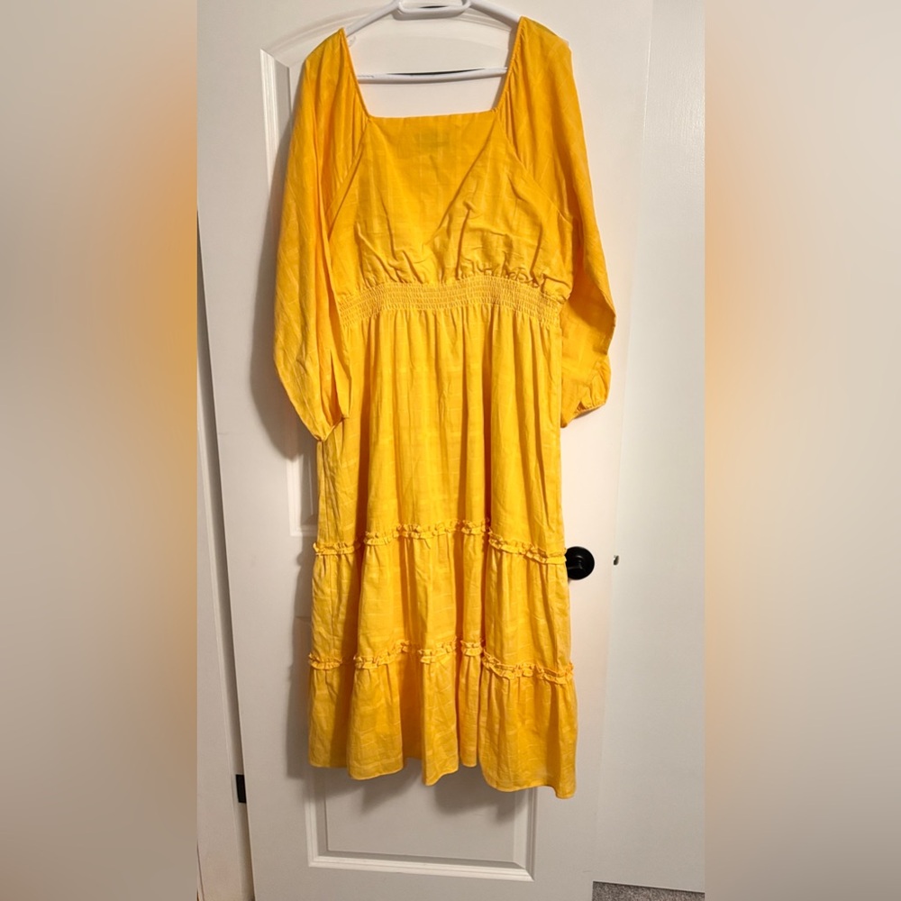 Beautiful Yellow plus size midi dress by Ella …